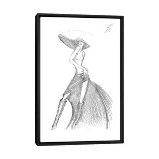 iCanvas "Topless Woman With A Fashion Large Hat" by Alessandro Della
